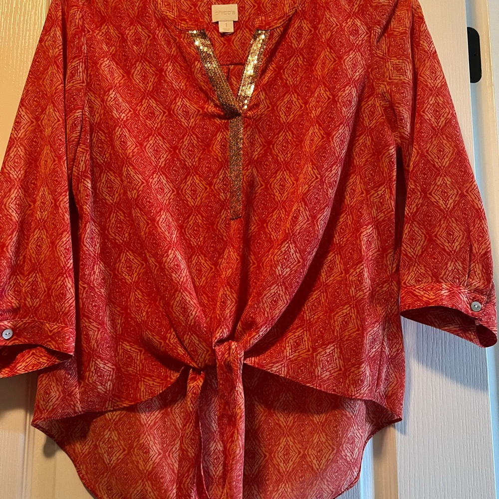 Chico’s front tie blouse
